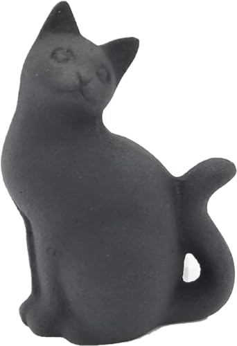 Iwachu Paperweight, Long-Tailed Cat, Black, Dimensions (cm): 5 X 3.5 X 7.5 (H), 30501, Nambu Ironware