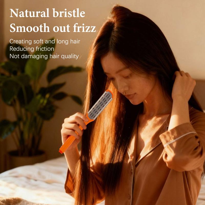 Pro Hairdressing Straightener Hair Brush Boar Hair Straightening Double Brushes V Shape Comb Clamp Not Hurt Styling Tools Diy