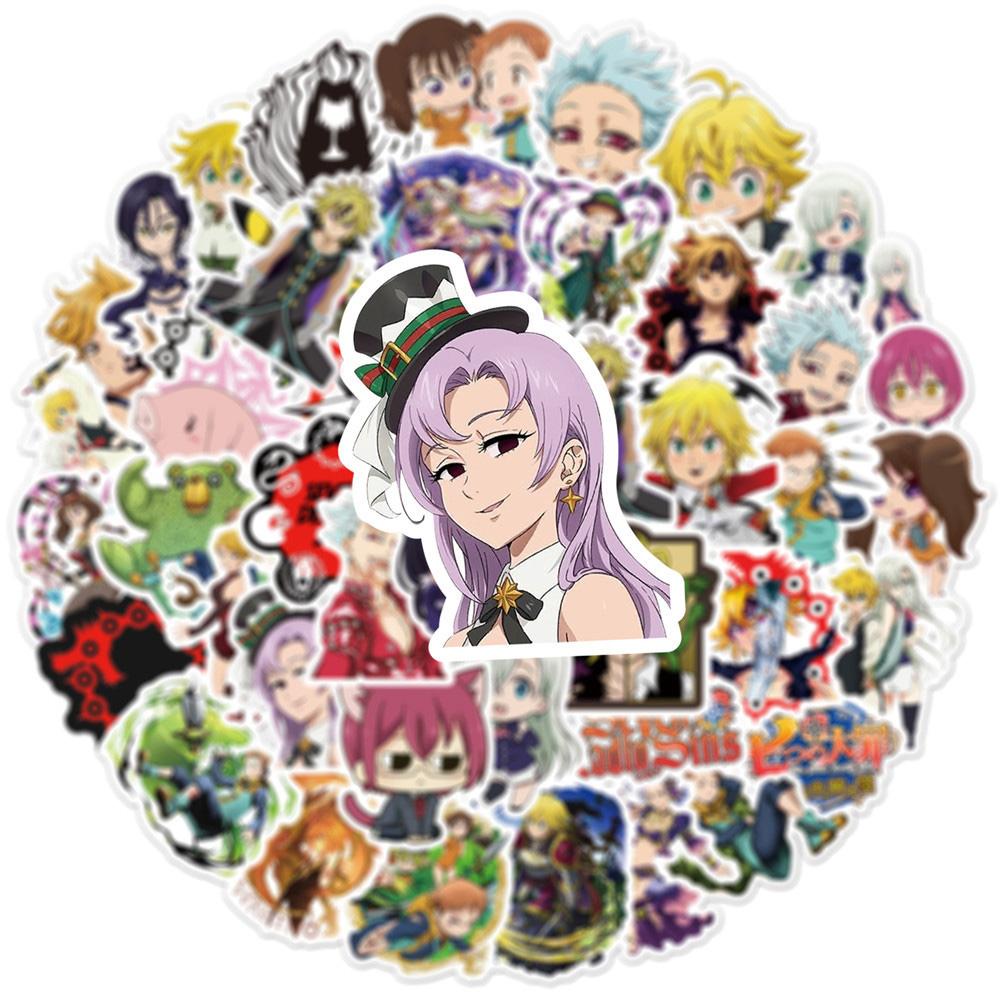 10/30/50pcs Anime The Seven Deadly Sins Stickers Meliodas Cartoon Sticker Water Bottle Scrapbooking Phone Case Cool Manga Decals