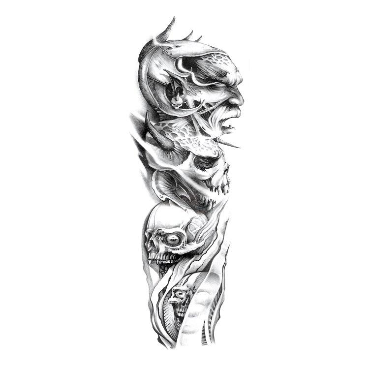 Flower Arm Tattoo Sticker Waterproof Men And Women Sticker Full Arm Waterproof Tattoo Sticker Ukiyo-E Painting Geisha Simulation Big Picture Sticker