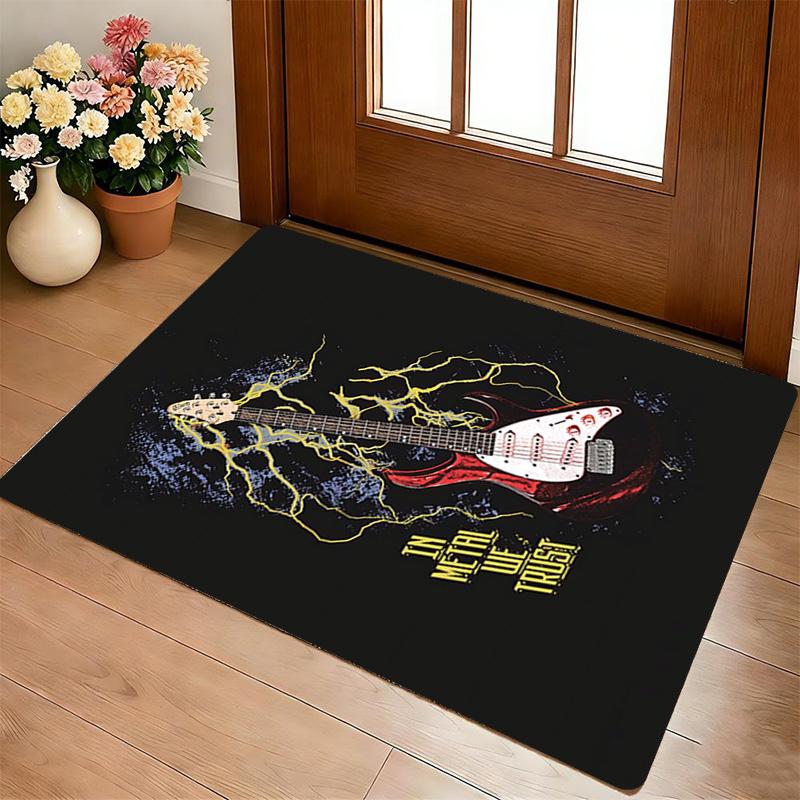 Metal Guitar Living Room Nonslip Area Rug Soft Carpet For Bedroom Game Playroom Sofa Office Home Decor Doormat Christmas Gift C926705