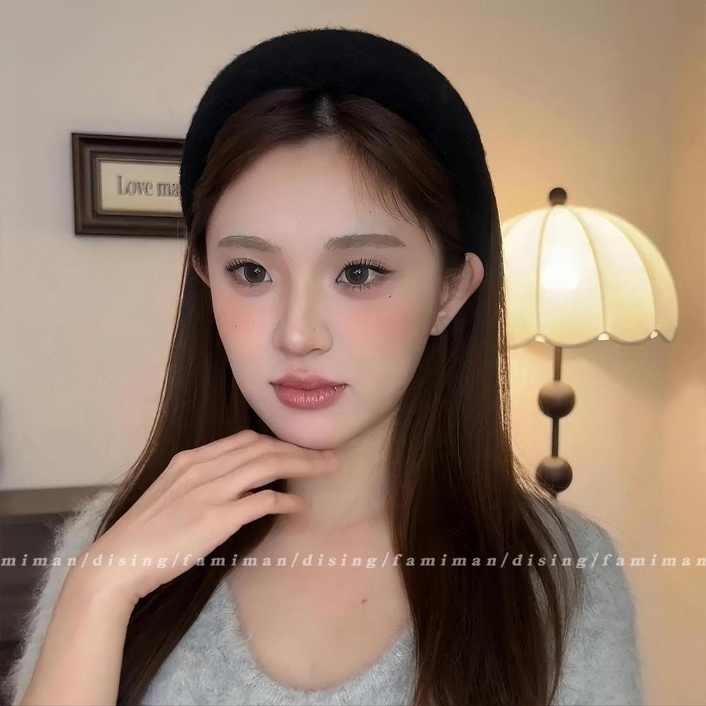Gray Wide-Brim Headband for Women: 2025 Chic Fashion, High Skull Top, Autumn/Winter Hair Accessory
