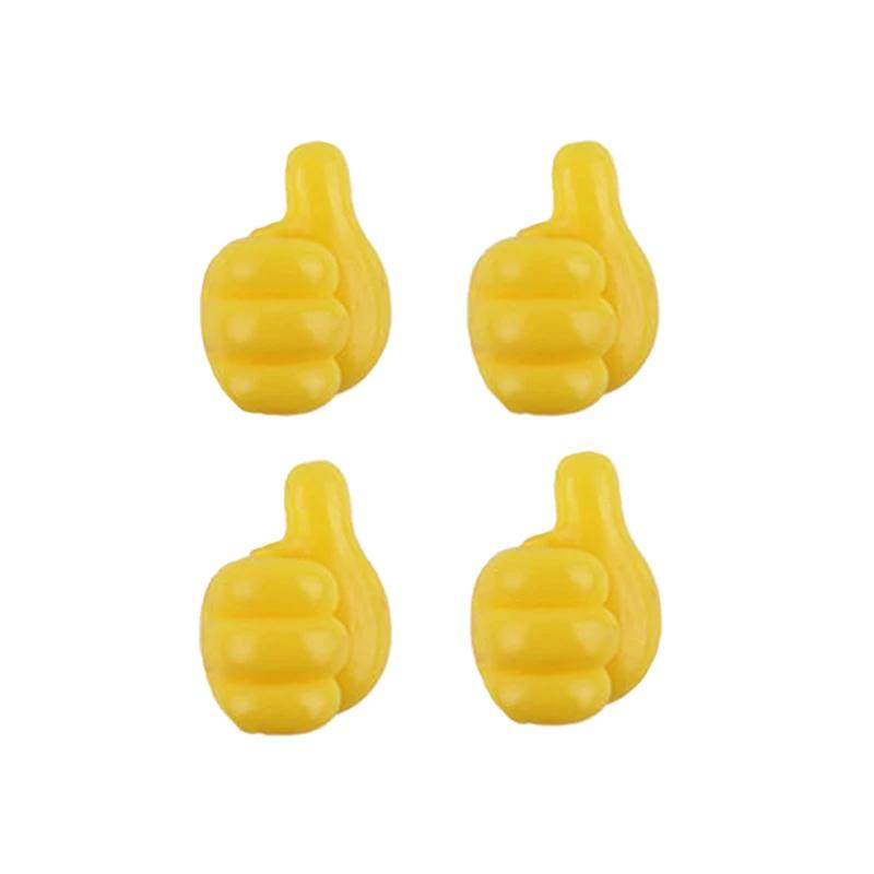 4Pcs Car Hand-shaped Hook Self-Adhesive Creative Silicone Thumb Strong Stickiness Without Leaving Mark Auto Accessories Interior