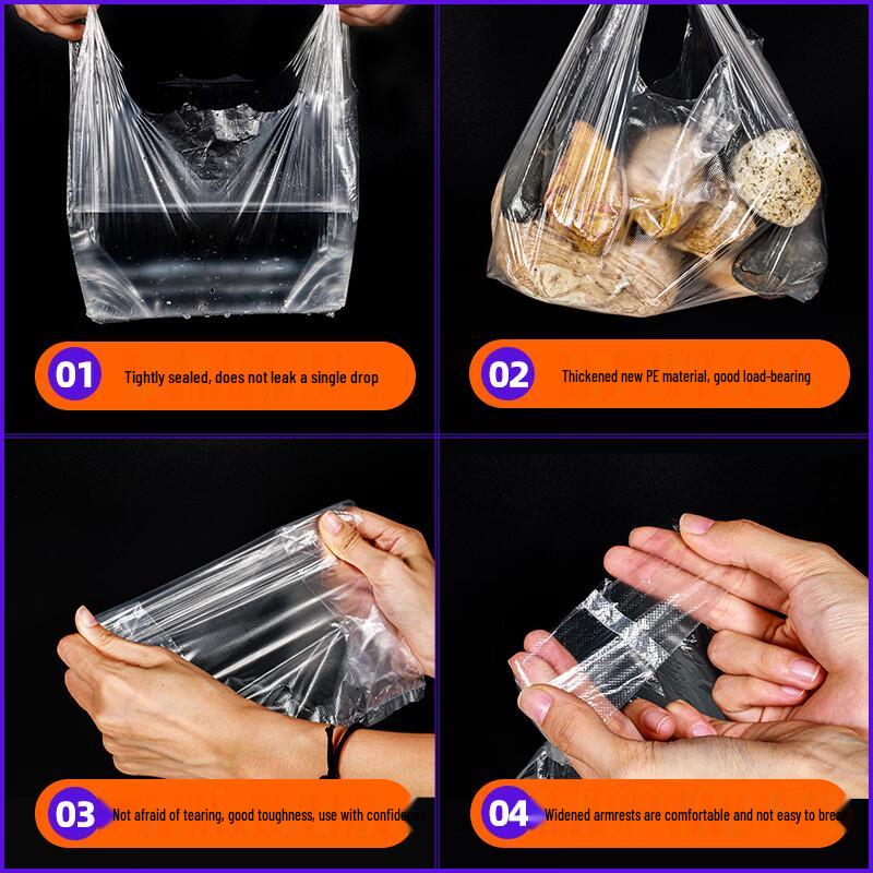 Extra Thick Transparent Tear-Off Plastic Carry Bags