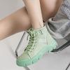 Autumn Winter Boots for Women Solid-colors Fashion Style Platform Fashion Lace Up Casual  Booties Shoes for Ladies