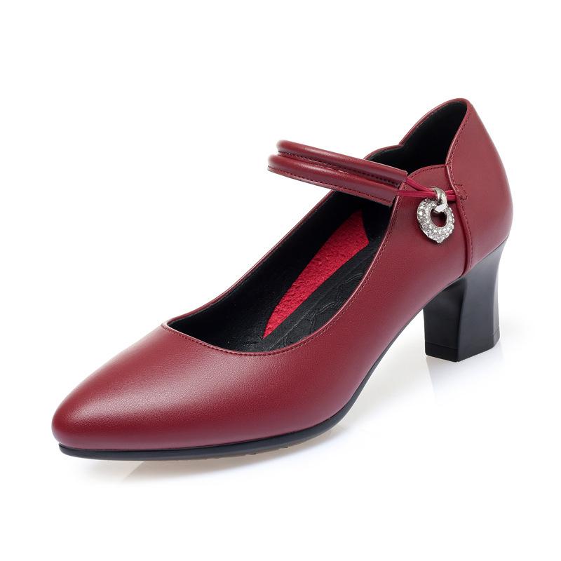 

Мода Новые Толстые Каблуки Женские Туфли-Лодочки С Мелким Вырезом Женские Одинарные Туфли Женские Туфли на Высоком Каблуке Черные Офисные Туфли 35