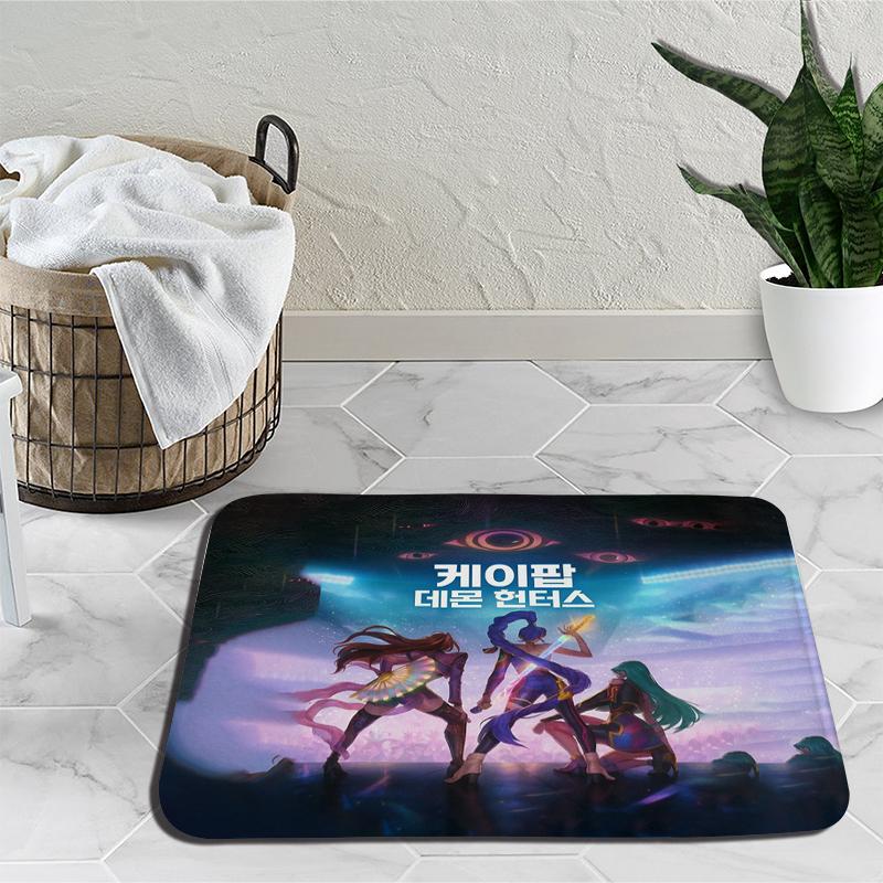 KPop Demon Hunters Mat Huntrix Girl Living Room Bedroom Carpet Zoey Rumi Mira Bathroom Non-slip Door Mat Outdoor Rug Birthday Gift