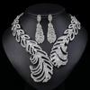 Exaggerated Necklace Jewelry Set Female Retro Atmosphere Electroplating Alloy Feather Design Sense
