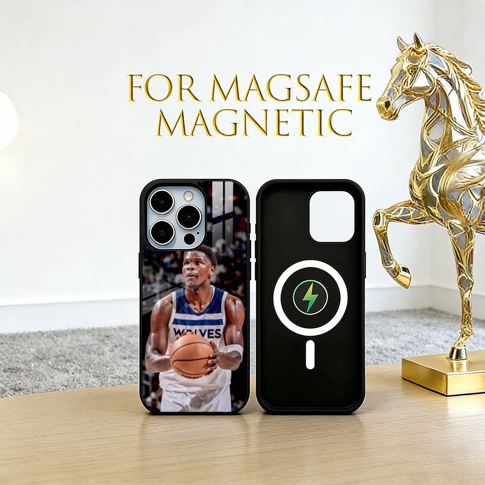 Anthony Edwards Phone Case For iPhone17,16,15,14,13,12,11 Plus,Pro Magnetic with Magsafe Wireless Charging