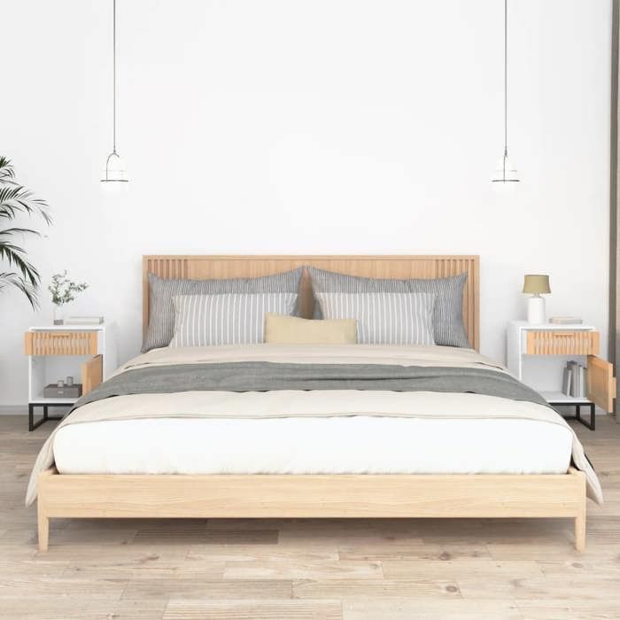 VidaXL Bedside Tables 2 Pcs, Nightstands with Compartment, Bed Cabinets, Bedroom Storage Furniture, 352092