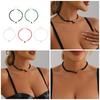 Collar con colgante de cristal de amor con cuentas de vidrio hechas a mano, diseño elegante, cadena para la clavícula para uso diario y ocasiones especiales