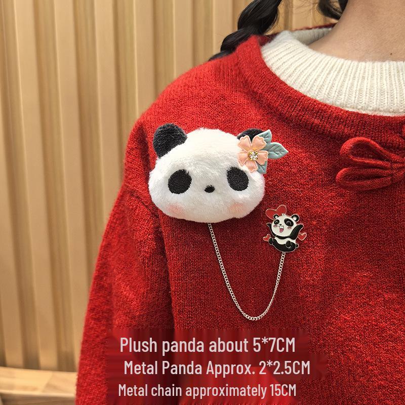 Adorable Red Panda Brooch: Cute Plush Backpack Pin for Students, Couples & Women - Perfect Birthday Gift