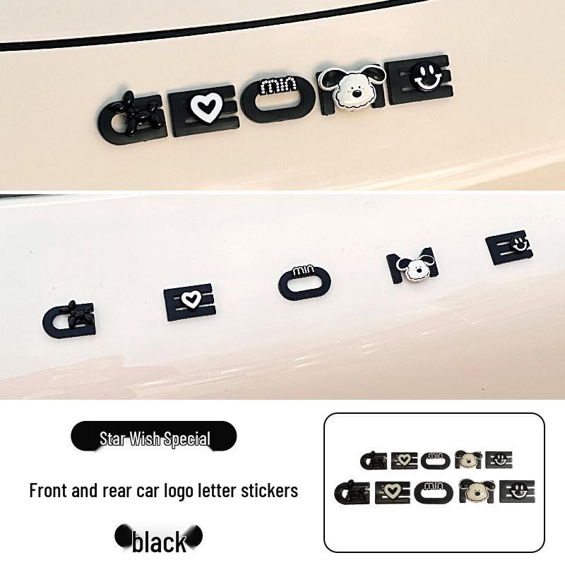 2026 Geely Xingyuan EX2 Cute Cartoon Car Logo Stickers for Front & Rear Interior Modification