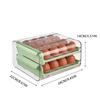 32 Eggs Holder for Refrigerator, Egg Storage Container Organizer Bins with Handles, Stackable Clear Plastic Egg Holder(2 Layer)