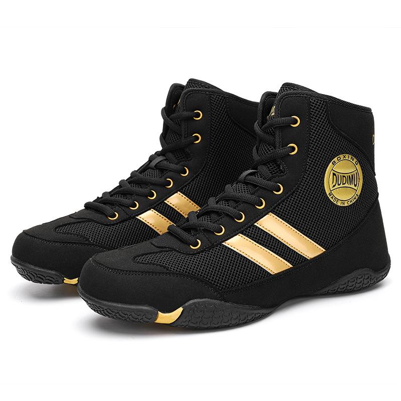 

Новые боксерки профессиональные мужские и женские борцовки обувь для тренировок в зале дышащие высокие топ свободный бой санда фитнес обувь 46