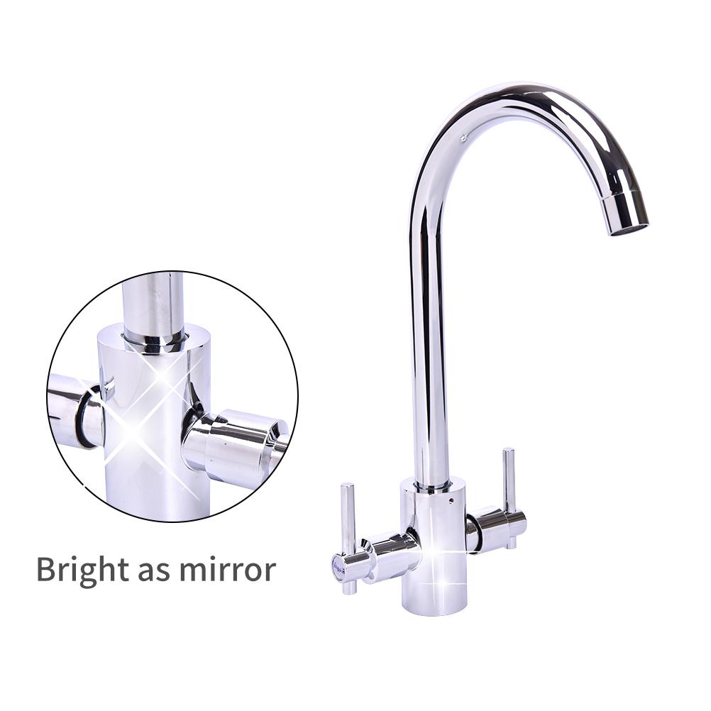 Modern Kitchen Sink Mixer Taps Swivel Spout Dual Lever Tap Mono Brushes Faucet Modern Kitchen Sink Mixer Taps Swivel Spout Dual Lever Tap Mono Brushes Faucet