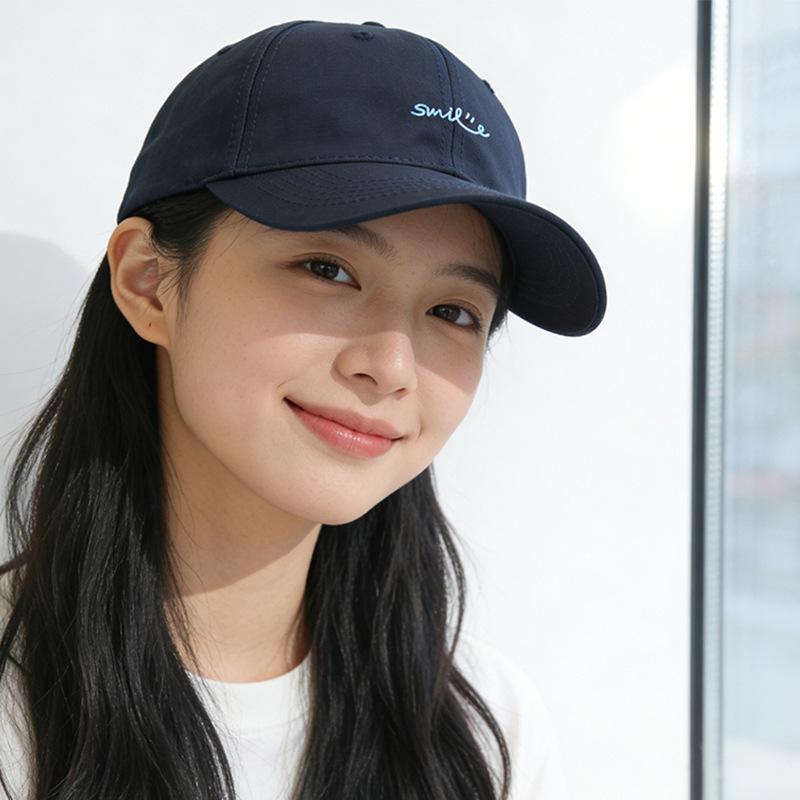 Spring and summer fashion letter embroidery baseball cap simple purple Korean version ins cap tide