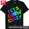 Retro Colorful Quote Glowing Party 80s Group Team Lets Crazy Graphic T Shirts Unisexs Clothing Cotton Women Funny Summer Tshrits