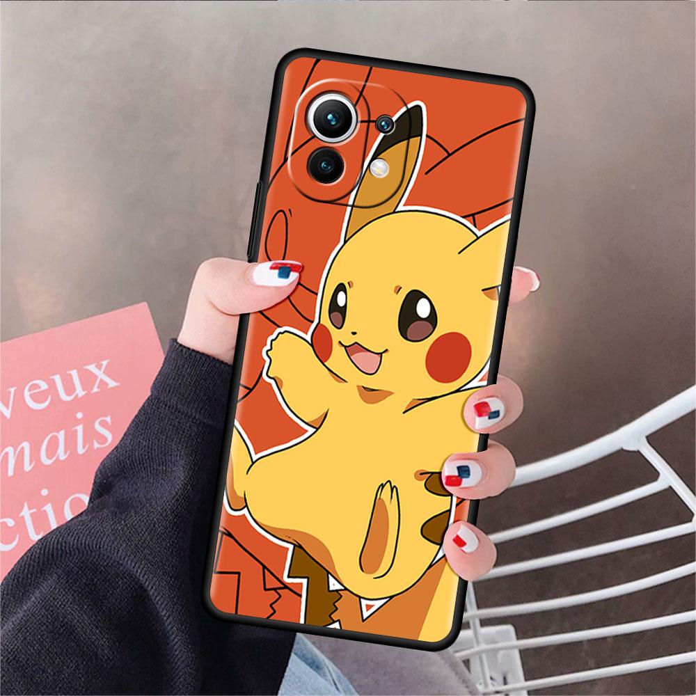 Pikachu Pokemon Χαριτωμένη Μαλακή Θήκη Σιλικόνης Για Xiaomi Mi 11 Lite 5G NE 11T Pro 12S Ultra 12 Note 10 10T 9T Κάλυμμα Τηλεφώνου Bumper Funda