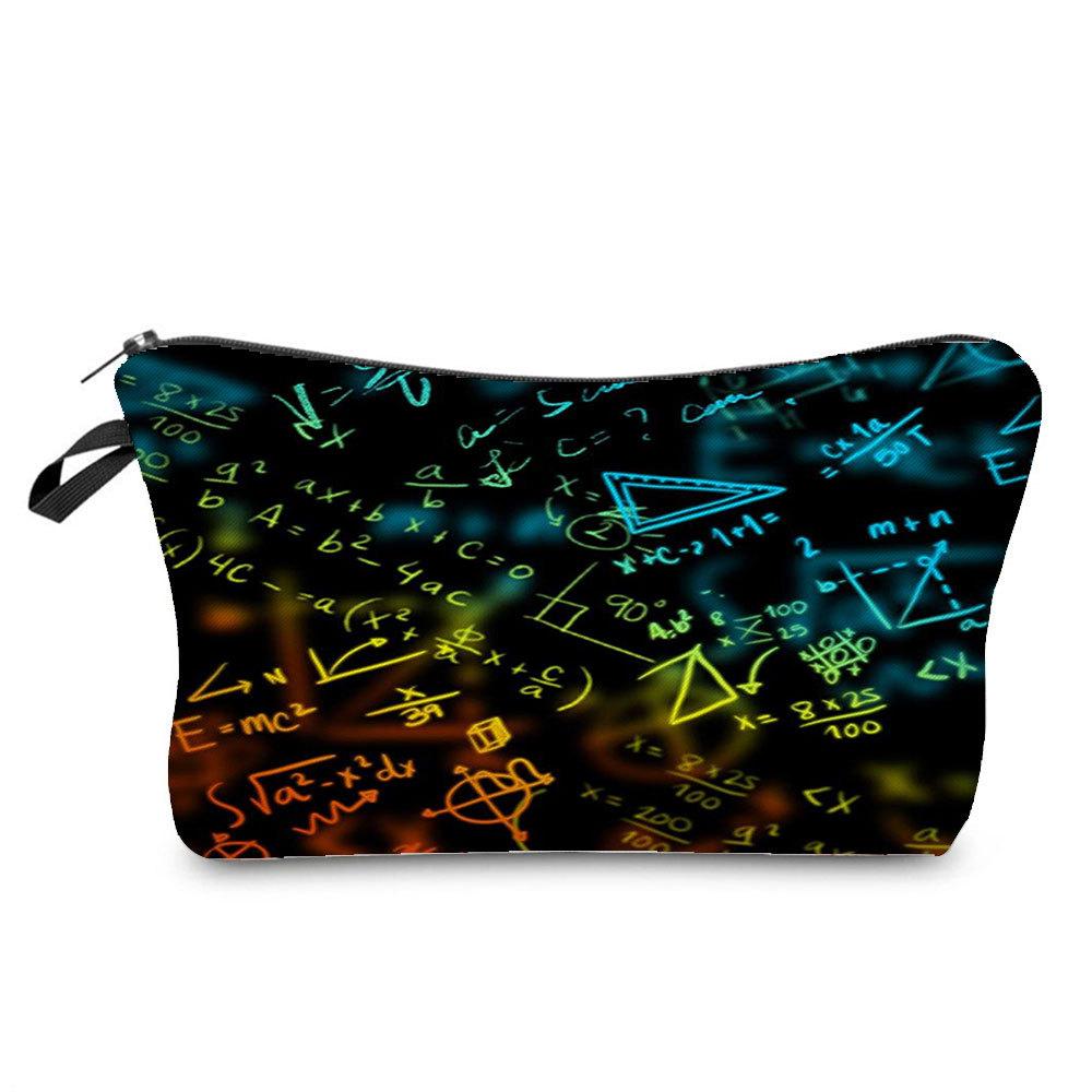 Women Chemical Physics Formulas Print Cosmetic Bag Toiletries Organize Travel Storage Case 6768