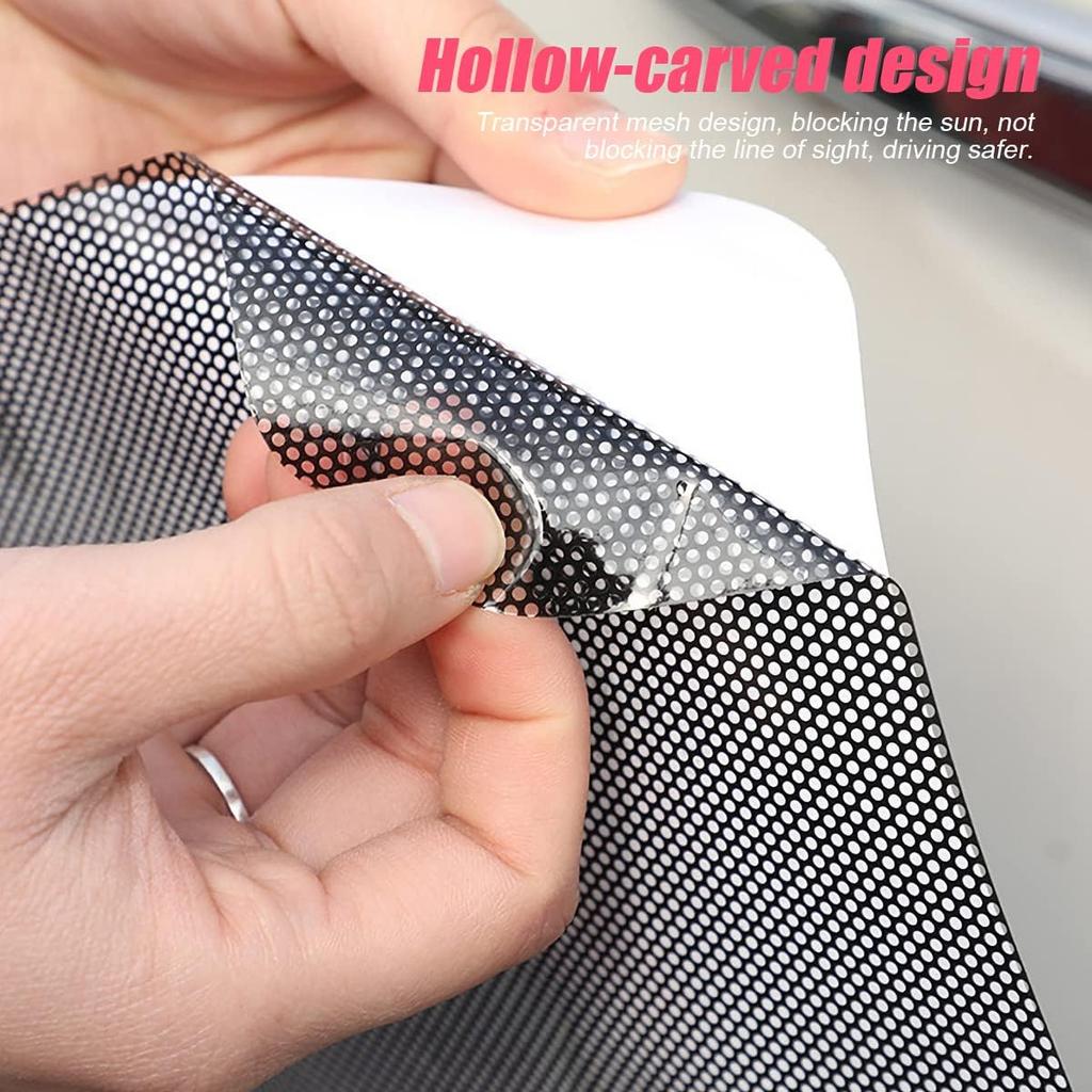 Car Side Window Sunshade, 4 PCS Static Cling Films Stickers Sun Shade UV Rays Privacy Protector, Reuseable Washable Sun Shade For Most Cars, Vhicles,