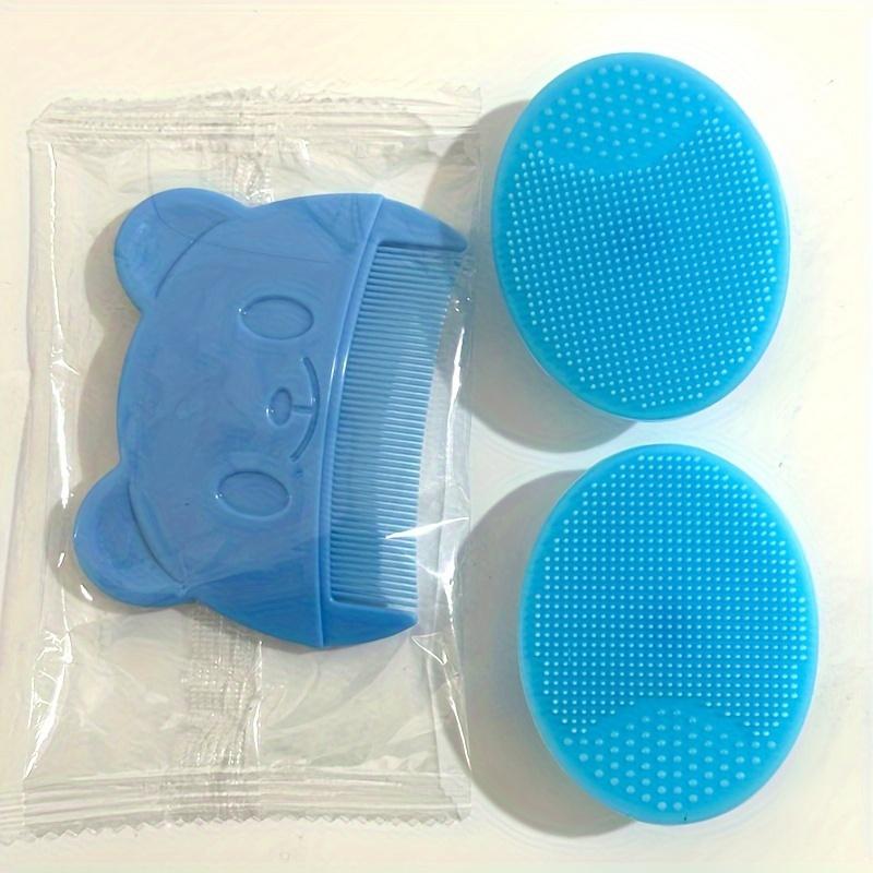 

Детская щетка для купания; Силиконовая массажная щетка; Детская расческа; Детская расческа. 3pcs синий