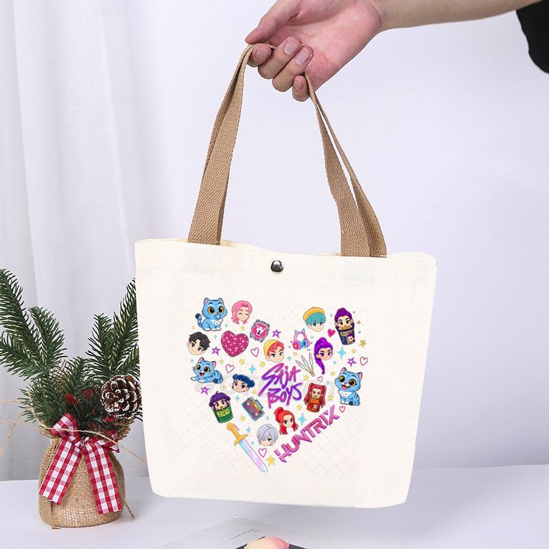 Animation Cartoon Printing Fashion High Value Lightweight Casual Shoulder Bag Going Out Portable Canvas Bag