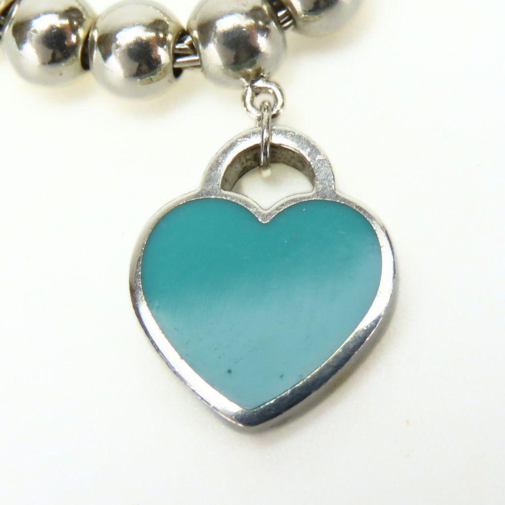 Used TIFFANY&Co. Bracelet Return To Silver925/diamond 6g Silver TIFFANY & Co. Blue 1PD