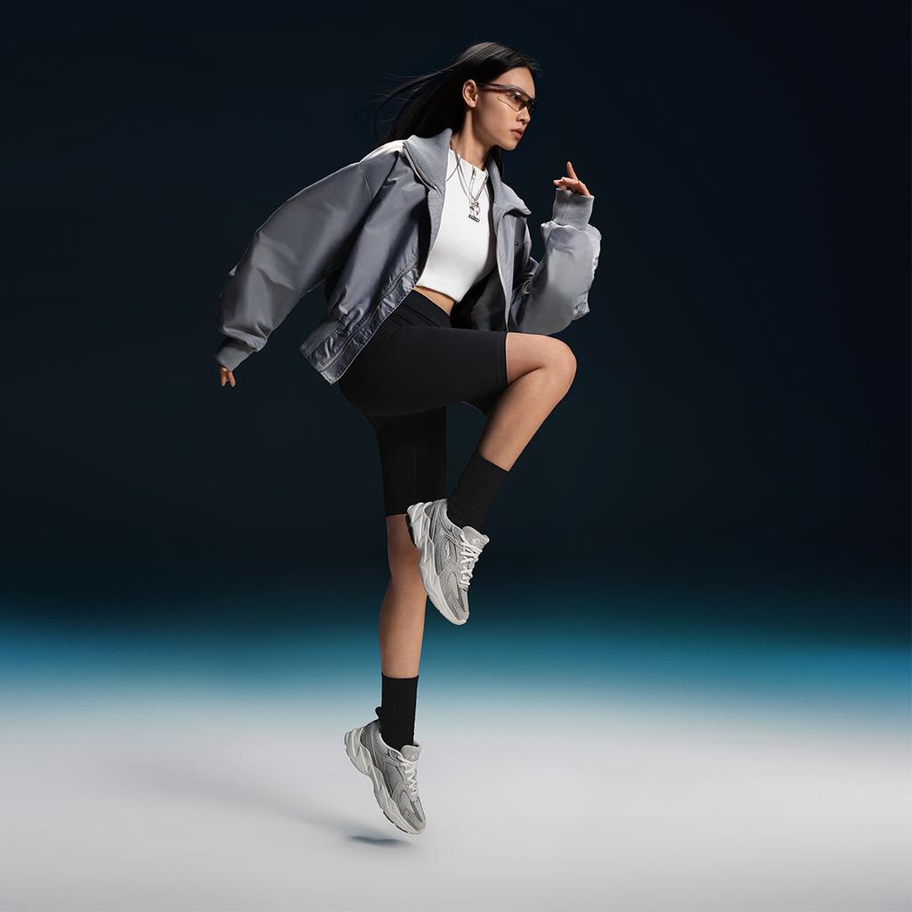 Li Ning Meteor 2K Versatile Retro Thick Sole Height Increasing Shock Absorption Non-Slip Wear-Resistant Low-Top Dad Shoes Women Sneakers AGCU358-4