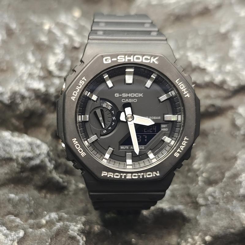 CASIO Men Liquid Crystal,Analog Dual Display Series Black Watch GA-2100-1A1(Watch3--)