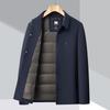 Men's Winter Executive Lapel Jacket with Removable Goose Down Liner for Cold Weather
