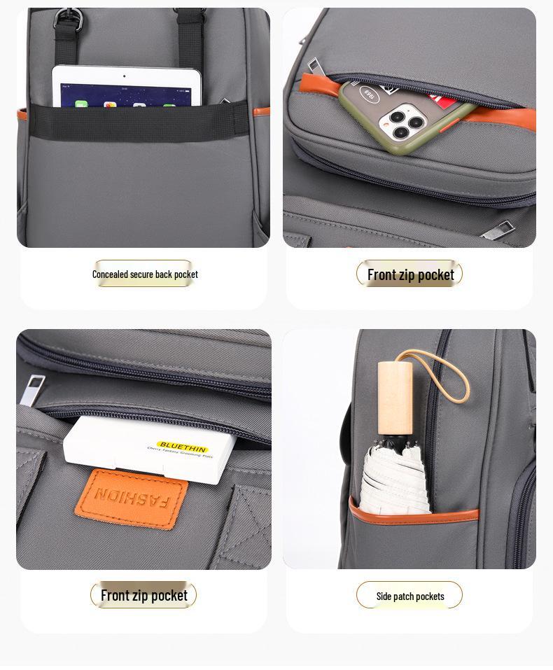 Trendy Large-Capacity Mom Bag with Wet/Dry Separation, Luggage Handle Attachment, Multi-Function Backpack for Mothers