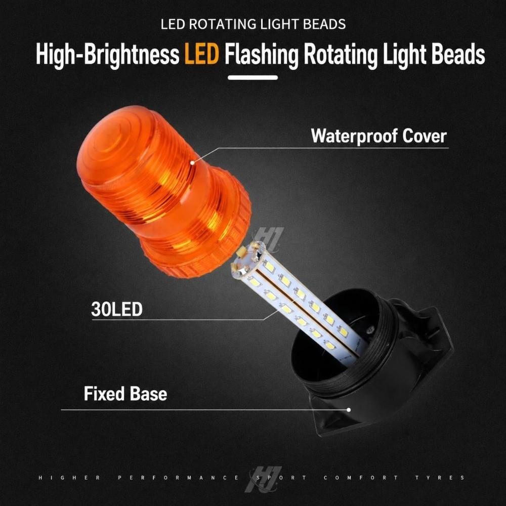 30 LED Strobe Warning Lamp Top Mount Emergency Signal Light Low Power LED Warning Light  School Bus