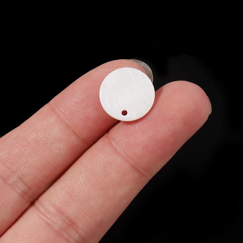 Round Shell Disc Natural Mother of Pearl Shell Beads Round Single Hole Freshwater Shell Beads For DIY Jewelry Making Accessorie