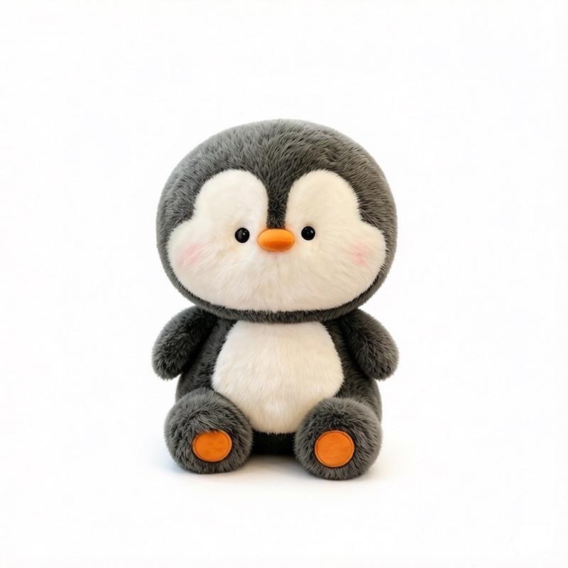 Cartoon Penguin Plushie With Long Fur For Children Playroom And Gift