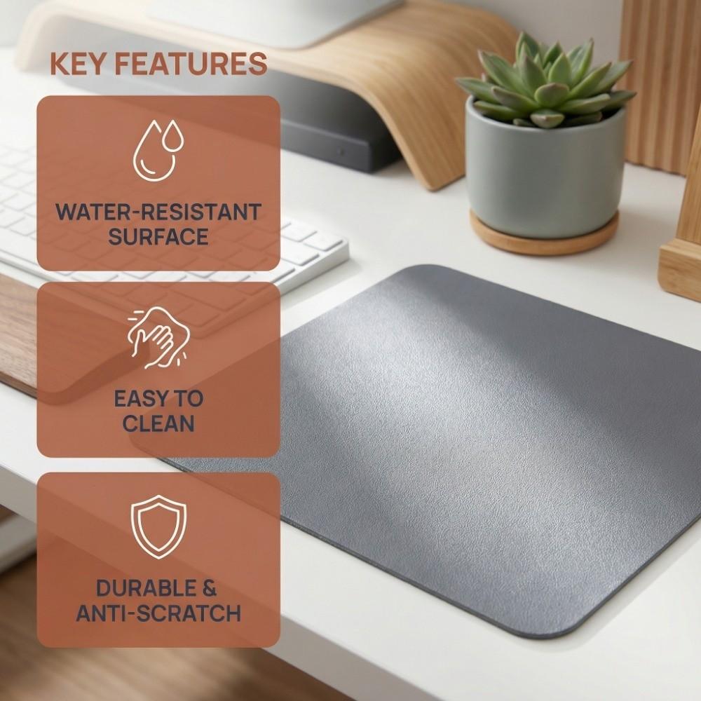 High Quality Leather Mouse Pad Non-slip Wear Resistant Gaming Desk Mat Smooth Anti Scratch Computer Table Protector Home Office