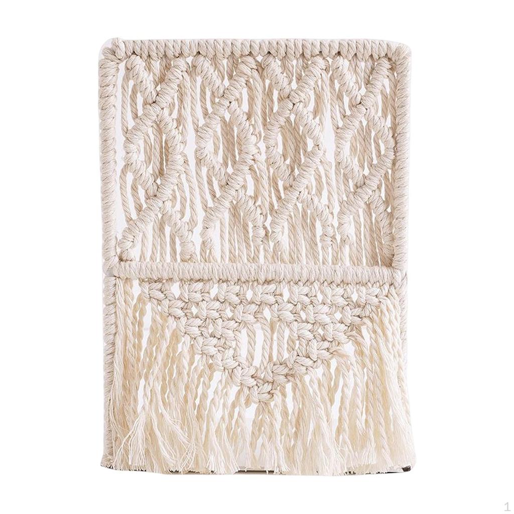 Boho Macrame Bookend Stopper Holder Bookshelf Book Support Organizer Non-Slip Shelf Binder Iron
