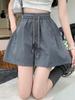 Women's 2025 Summer Pink Casual High-Waist A-Line Loose Wide-Leg Shorts