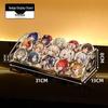 Transparent Acrylic Badge Display Stand: Tiered Desktop Organizer for Gacha, Merchandise, and Pins.