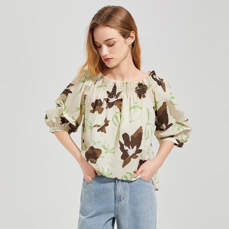Women's Fashion Printed Short-Sleeve Blouse