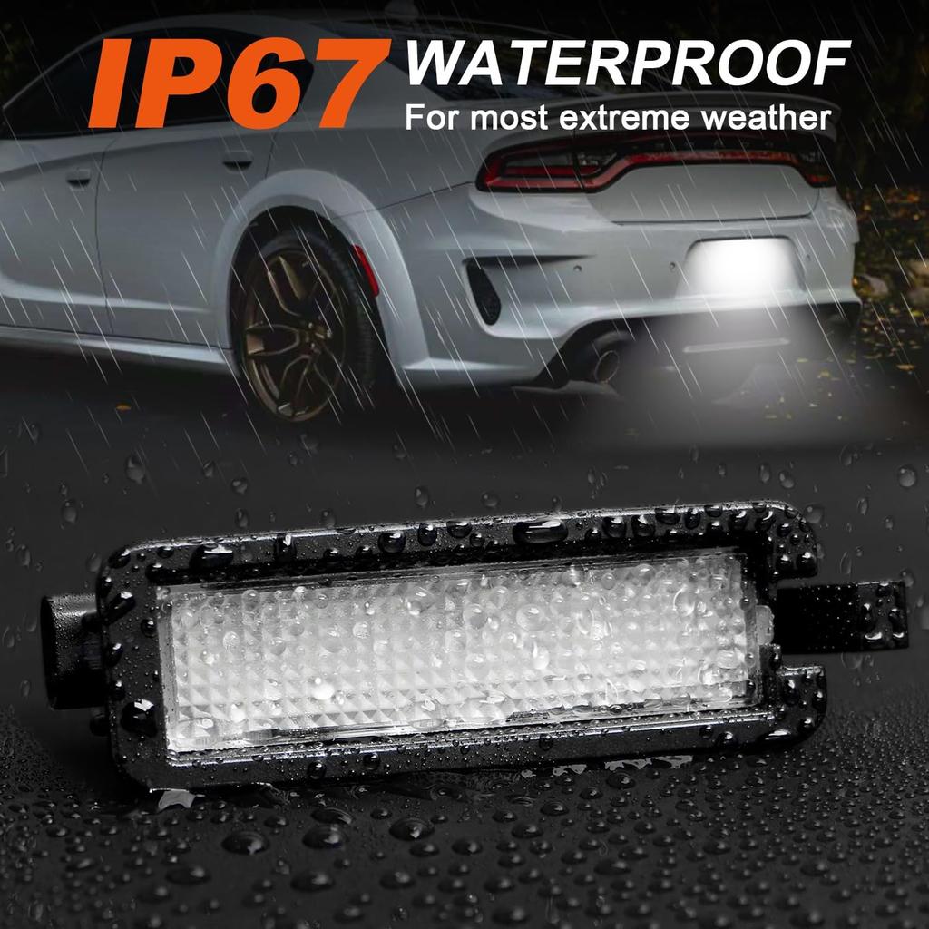 LED License Plate Light for Charger 2015-2023, for Chrysler 300 2015-2023, for Challenger 2015-2023, for Compass 2017-2022, 6000K White Tag Light,