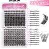 Natural Dense C-Song Single Cluster False Eyelashes 10-16Mm Mixed Diy Segmented Multi-Hair Eyelashes