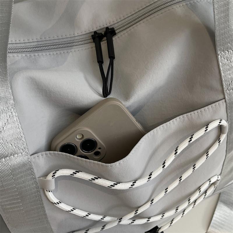 Casual Casual Tote Bag Lightweight Solid Color Travel Luggage Bag Drawstring Portable Oxford Cloth Shoulder Bag Travel