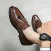 Luxury Brand Mens Loafers Leather Driving Shoes Casual Business Fringed Leather Shoes Slip on Moccasins Fashion Wedding Shoes