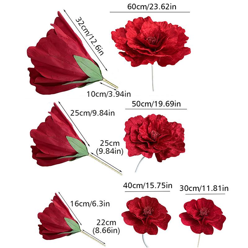 Handmade Photography Props Ornament Artificial Flower DIY Solid Color Party Velvet Material Beautiful Home Decoration