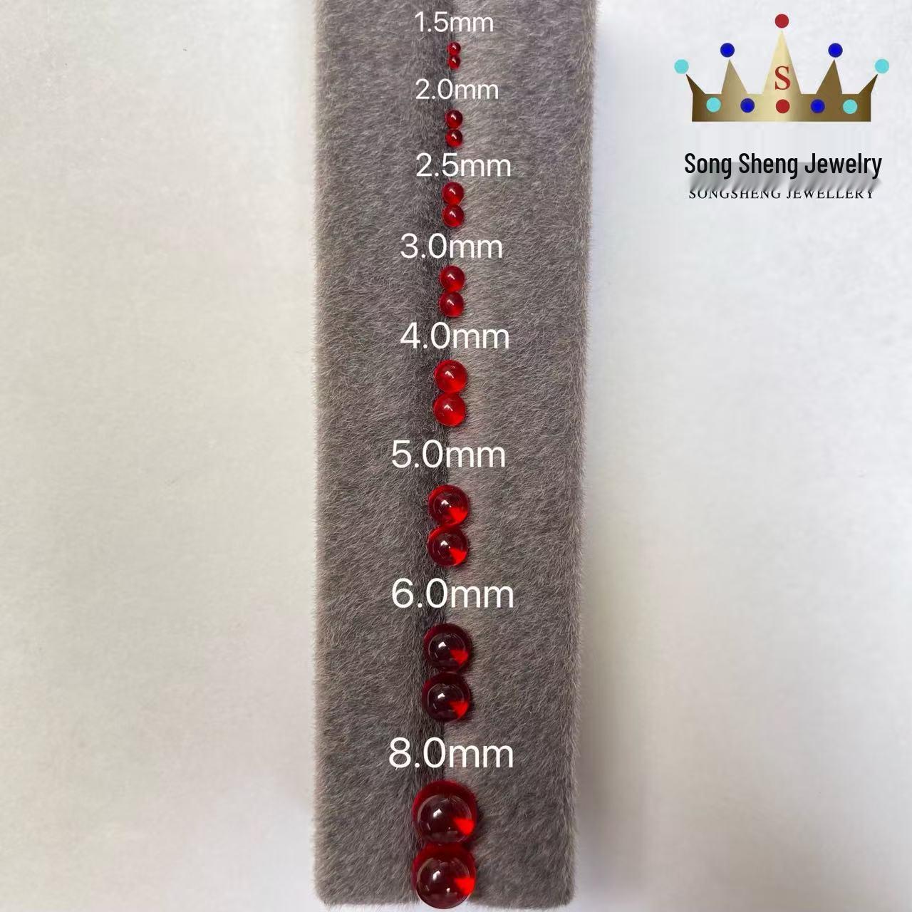 Nano Pigeon Blood Red Pearlescent Synthetic Ruby Round Beads for Wenwan Jewelry Inlay 1.5mm No-hole Round Bead