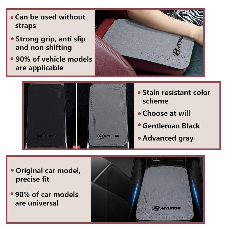 Car Armrest Leather Cover Cushion Center Console Protector Pad For Hyundai Genesis N-LINE I10 I20 I30 I40 IX20 IX35 Kona Tiburon XX5