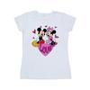 Disney Womens/Ladies Love Hearts Mickey & Minnie Mouse Cotton T-Shirt