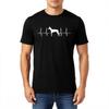 Funny Tshirt Relaxed Fit For Her Summer T Shirt Big Size Teeshirt Dog Silhouette Heartbeat Pattern Print Everyday For Men Tees