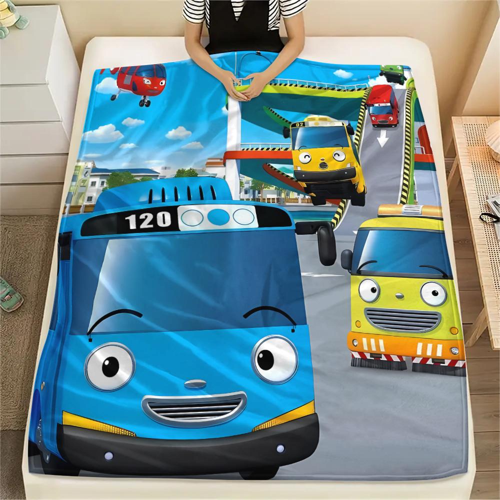 1pz Coperta in Flanella con Stampa Kkoma-beoseu Tayo, Alta qualità, Tutte le Stagioni, Decorazione per la Casa, Calore e Comfort, Perfetta per Regali di Natale